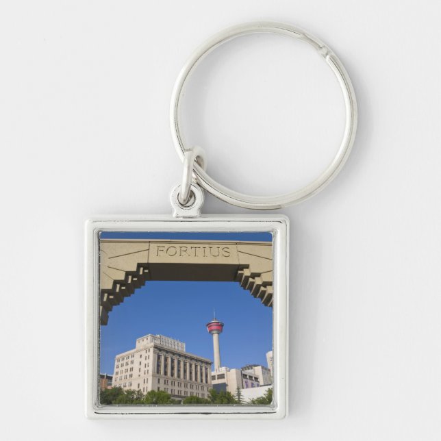 Olympic Plaza and Calgary Tower, Alberta, Canada Key Ring (Front)