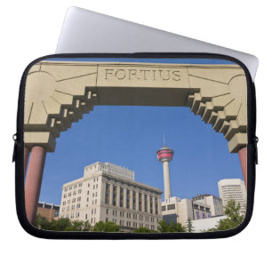 Olympic Plaza and Calgary Tower, Alberta, Canada Laptop Sleeve