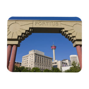 Olympic Plaza and Calgary Tower, Alberta, Canada Magnet