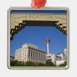 Olympic Plaza and Calgary Tower, Alberta, Canada Metal Tree Decoration