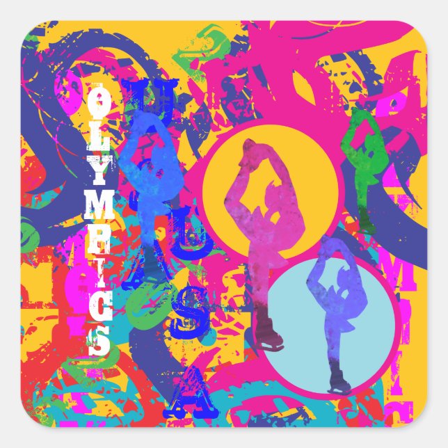 OLYMPIC SKATING  SQUARE STICKER (Front)