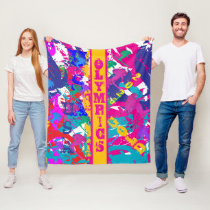 OLYMPIC SKIING FLEECE BLANKET