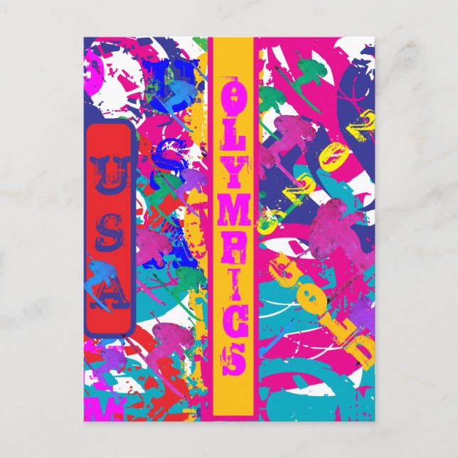 OLYMPIC SKIING POSTCARD (Front)