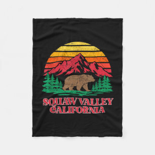 Olympic valley california grizzly bear vintage fleece blanket