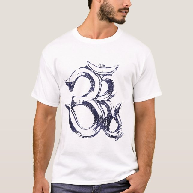 OM6 Navy Vintaged T-Shirt (Front)