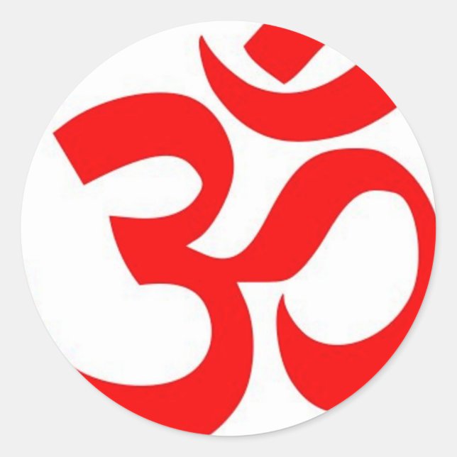 Om (ॐ) - Hindu and Buddhist Symbol Classic Round Sticker (Front)