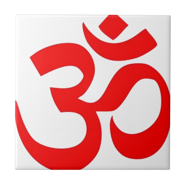 Om (ॐ) - Hindu and Buddhist Symbol Tile (Front)