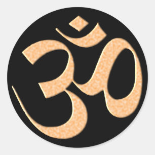 Om 4 classic round sticker