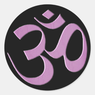 Om 5 classic round sticker