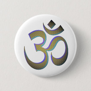 Om 6 Cm Round Badge