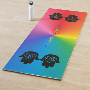 Om All the Lights   Rainbow, Personalised Yoga Mat
