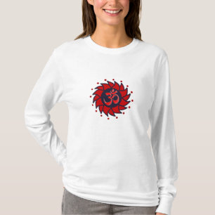 Om and Red Pinwheel - Yoga Hoodie T-Shirt