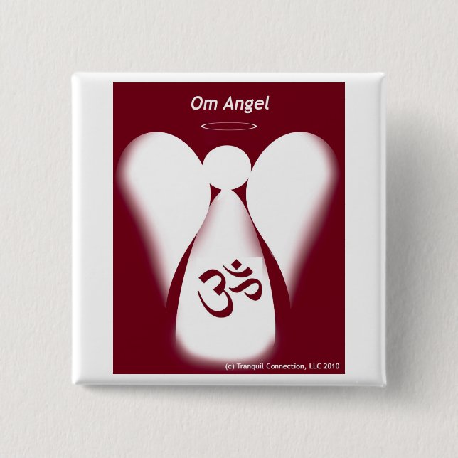 Om Angel 15 Cm Square Badge (Front)