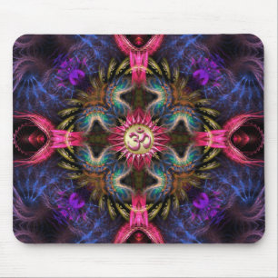 Om Angels Fractal New Age Art Mouse Mat