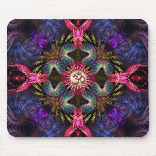 Om Angels Fractal New Age Art  Mouse Mat (Front)
