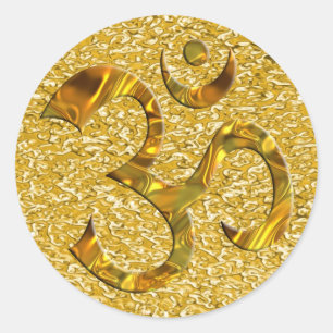 OM / AUM - GOLD   gold splatter Classic Round Sticker