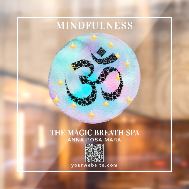 ** OM AUM Mindfulness Reiki Yoga Meditation Window Cling (Sheet 2)