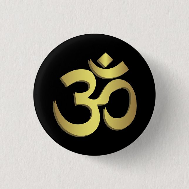 Om ( Aum ) Namaste yoga symbol 3 Cm Round Badge (Front)