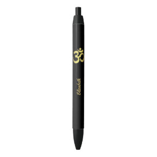 Om ( Aum ) Namaste yoga symbol Black Ink Pen