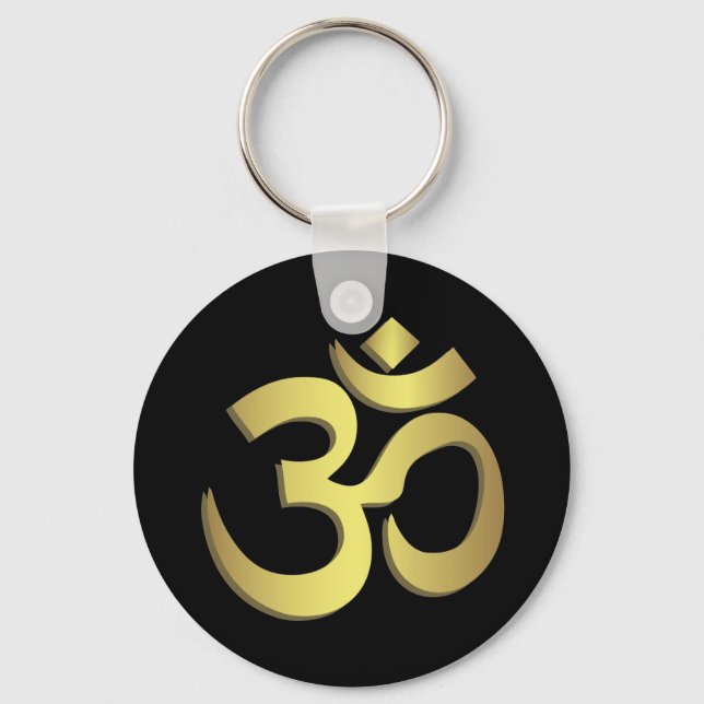 Om ( Aum ) Namaste yoga symbol Key Ring (Front)