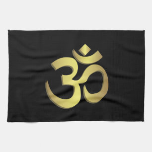 Om ( Aum ) Namaste yoga symbol Tea Towel