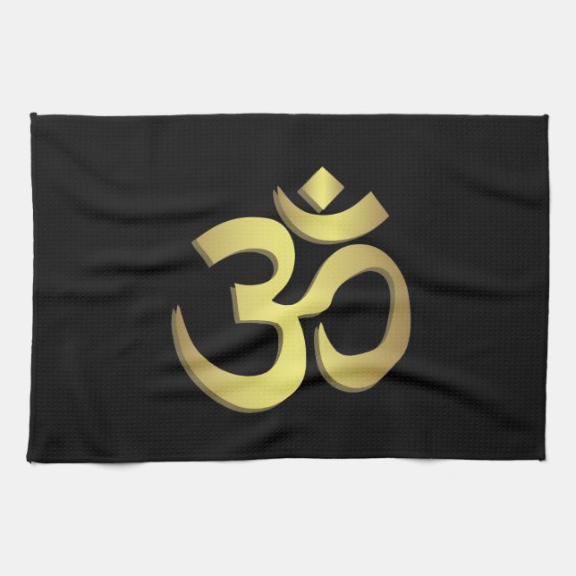 Om ( Aum ) Namaste yoga symbol Tea Towel (Horizontal)