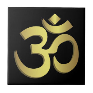 Om ( Aum ) Namaste yoga symbol Tile