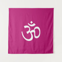 Om Aum outline Icon berry pink Hinduism Symbol