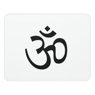 Om Aum outline Icon, Hinduism Symbol, black white  Door Sign