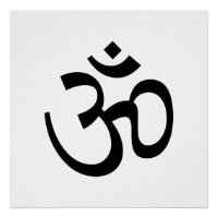 Om Aum outline Icon, Hinduism Symbol, black white 