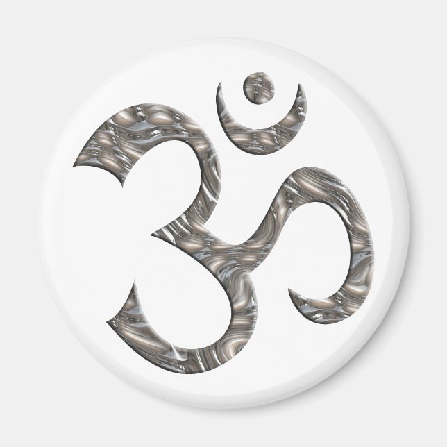 OM / AUM - SILVER MAGNET (Front)