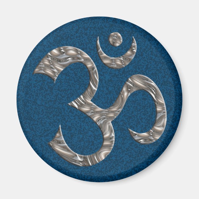 OM / AUM - SILVER MAGNET (Front)