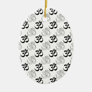Om, Aum Symbol Ceramic Tree Decoration