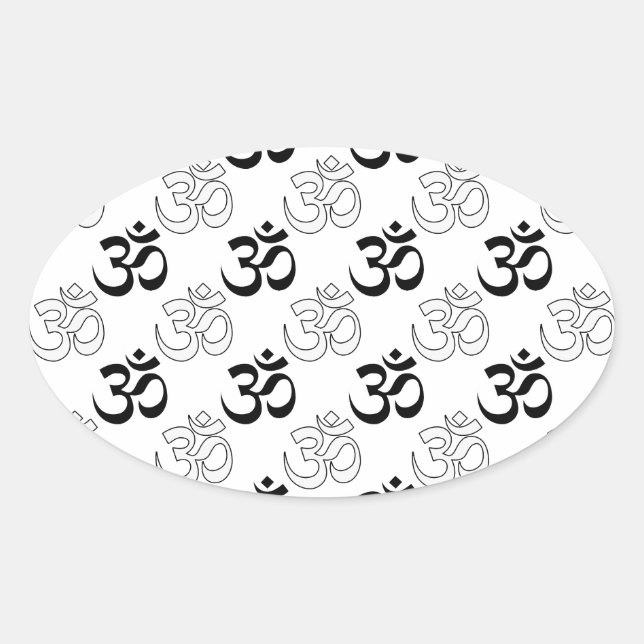 Om, Aum Symbol Oval Sticker (Front)