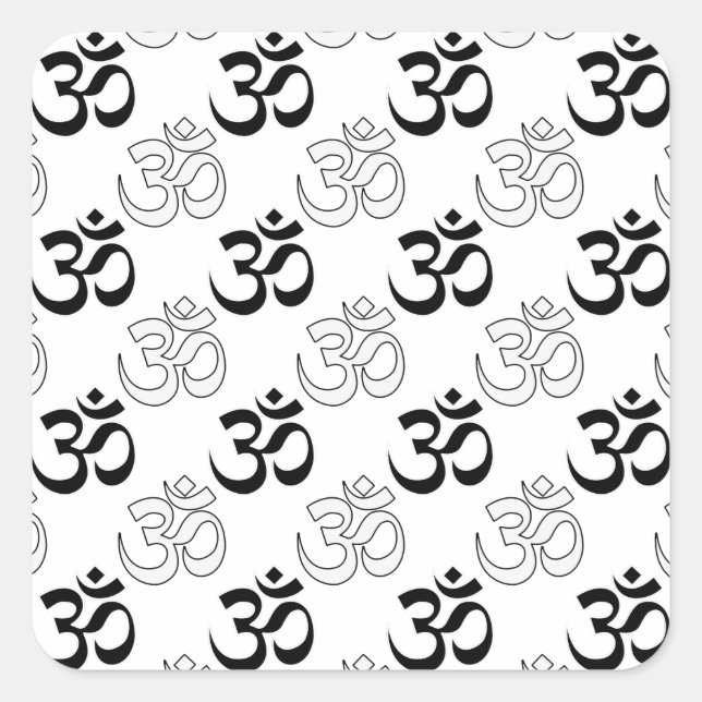Om, Aum Symbol Square Sticker (Front)