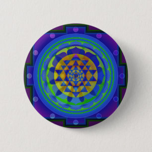 Om (AUM) Yantra mandala 6 Cm Round Badge