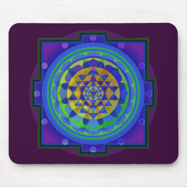 Om (AUM) Yantra mandala Mouse Mat (Front)