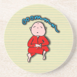 Om Boy in Red Meditation Coaster