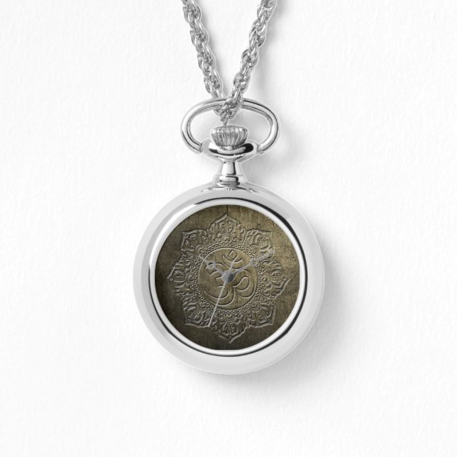 Om Buddhist Symbol 1 metal embossed Digital Effect Watch (Front)