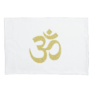 Om Buddhist Symbol Golden paste Pillow Case 2