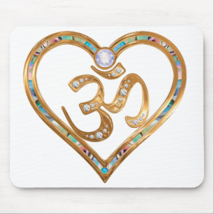 OM centred heart pad Mouse Mat