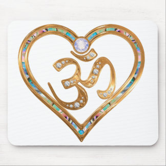 OM centred heart pad Mouse Mat