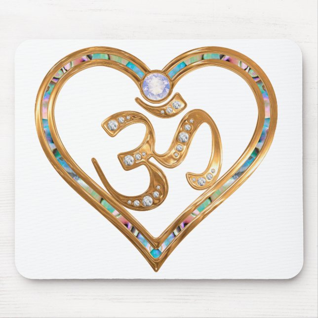 OM centred heart pad Mouse Mat (Front)