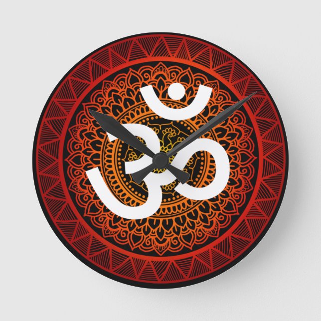Om chakra mandala  round clock (Front)