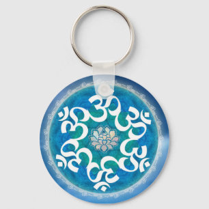 Om Circle Snowflake Key Ring