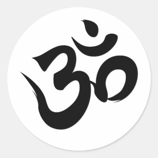 om classic round sticker