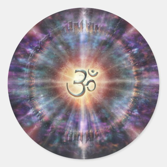 Om Classic Round Sticker (Front)