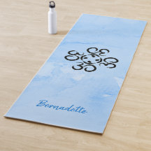 Om Compass Rose, Blue Watercolor, Aum Symbol