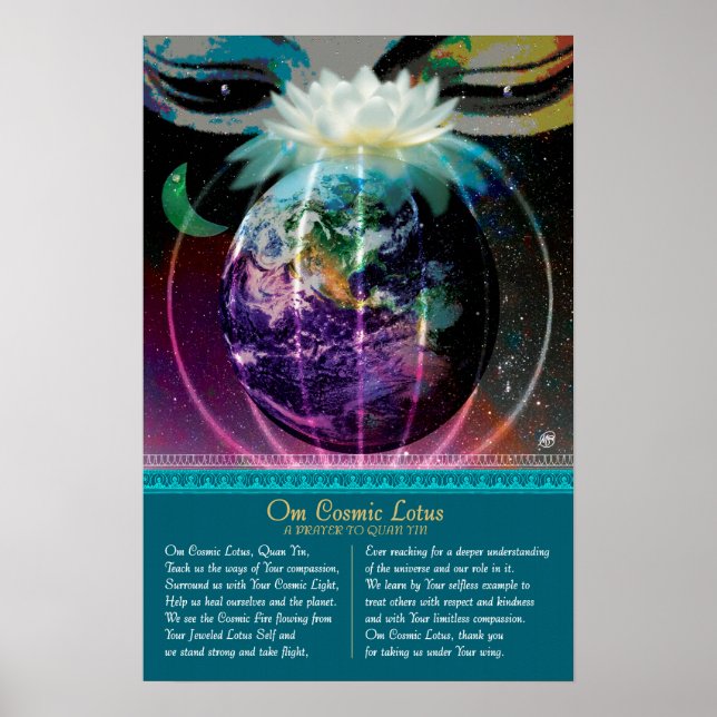 Om Cosmic Lotus Poster (Front)