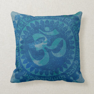 Om denim cushion
